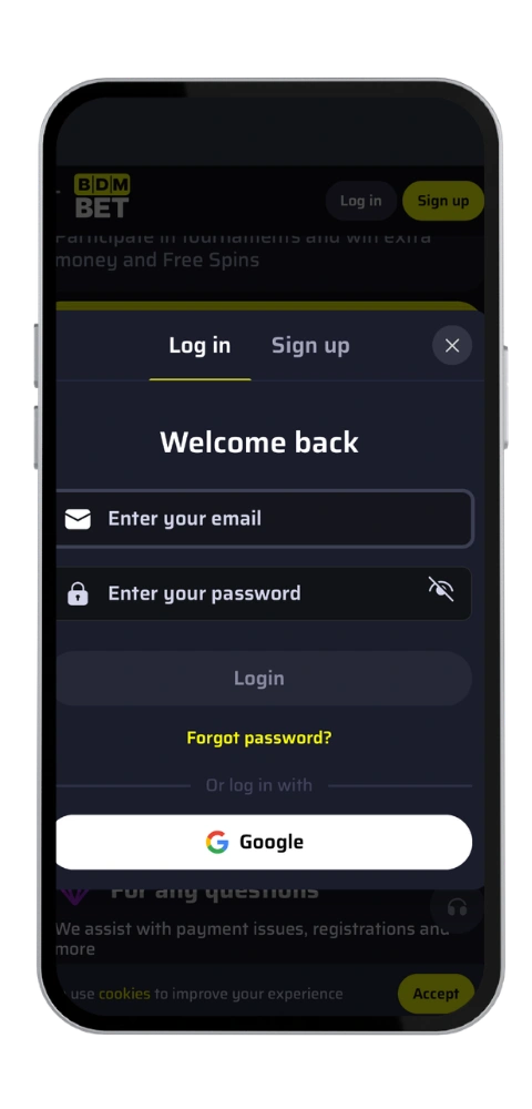 BDM Bet rekening login